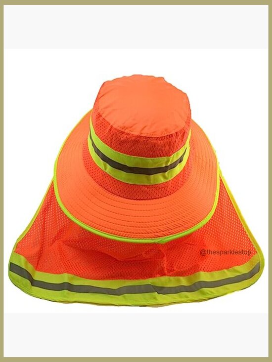High Visibility Reflective Mesh Bucket Hat with Neck Flap main image 4